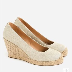 NWOT J.Crew Tan Wedge Espadrilles